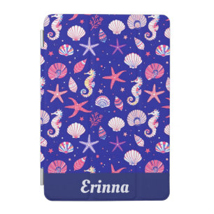 Seashells Seahorses and Seastars iPad Mini Cover