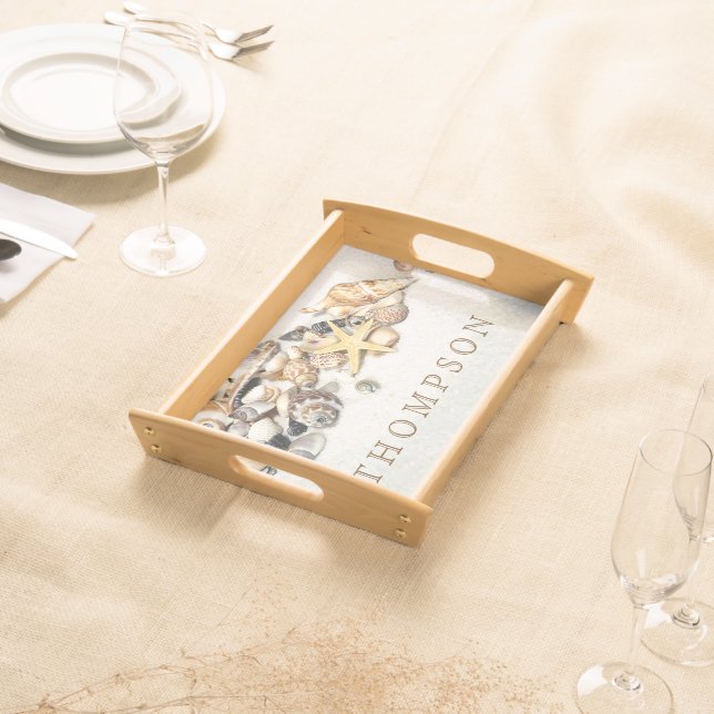 Seashells Serving Tray Personalized (Front)