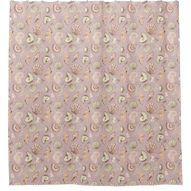 Seashells  shower curtain (Front)