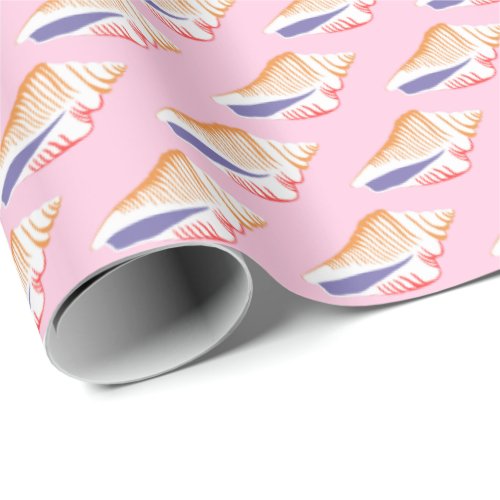 Seashells Simple Sea Ocean Pattern Gift Pink Purpl Wrapping Paper