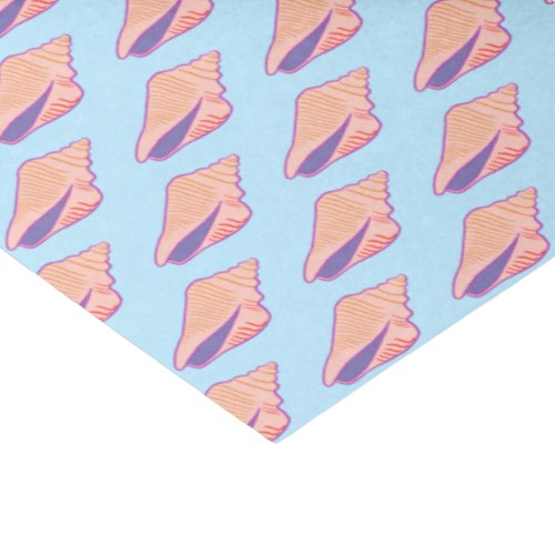 Seashells Simple Sea Ocean Pattern Pink Blue Tissue Paper