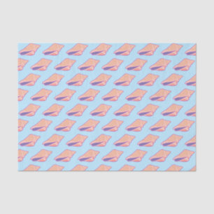 Seashells Simple Sea Ocean Pattern Pink Blue Tissue Paper