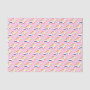 Seashells Simple Sea Ocean Pattern Pink Purple Tissue Paper