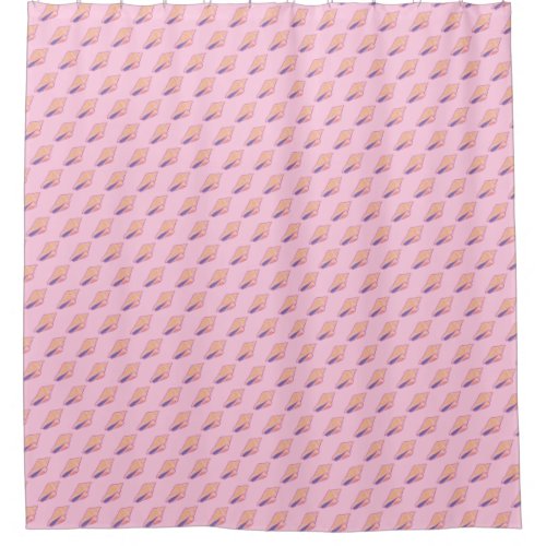 Seashells Simple Sea Ocean Pattern Pink   Shower Curtain