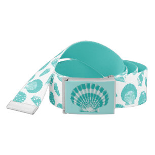 Seashells - soft aqua and white belt