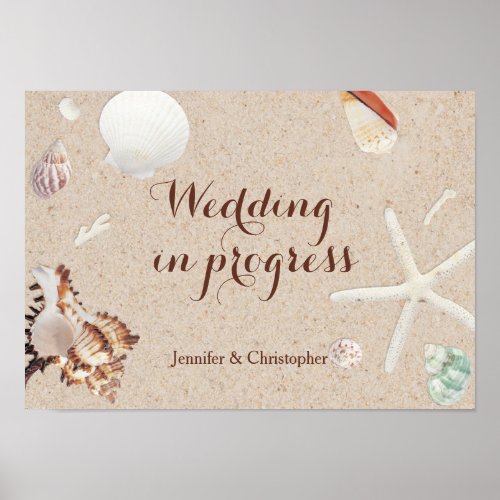 Seashells  Starfish Beach Wedding in Progress Poster
