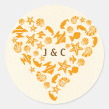 Seashells & Starfish Heart Summer Beach Wedding