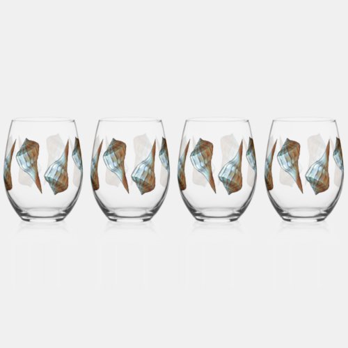 Seashells Stemless Wine Glass