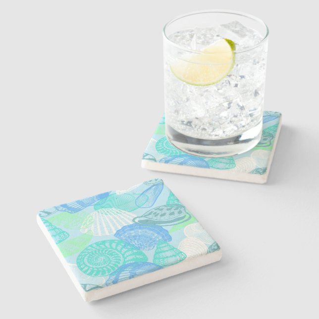 Seashells Stone Coaster (Side)