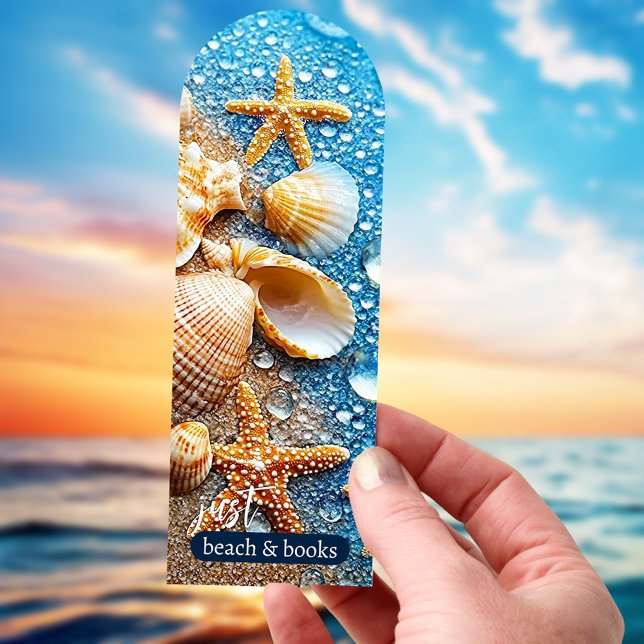 Seashells Summer Beach Bookmarks (Bookmark featuring seashells on the beach. Great for summer reads!)