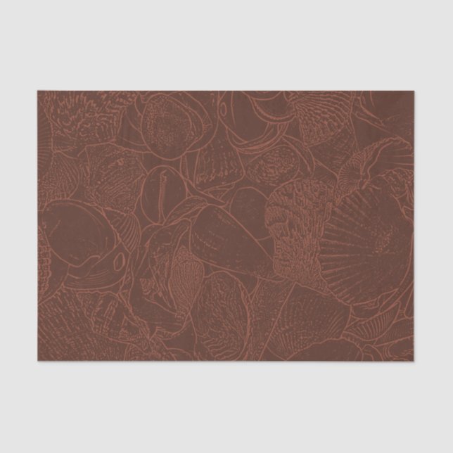 Seashells Terracotta Earth Tone Ocean Beach Tissue Paper (Front)