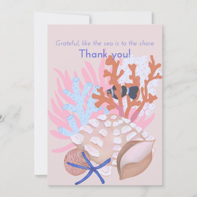 Seashells Thank You Card (Front)
