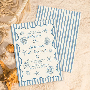 Seashells The Summer I Turned Twenty Birthday Invitation
