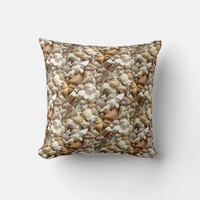 Seashells Throw Pillow (Front)