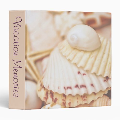 Seashells Vacation Memories 15 Photo Album 3 Ring Binder