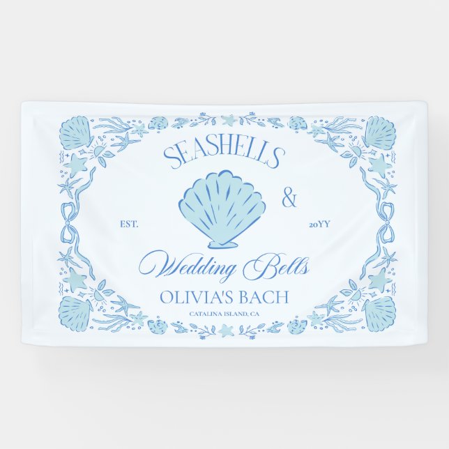 Seashells & Wedding Bells Bachelorette Banner (Horizontal)