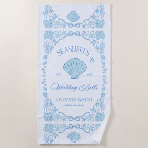 Seashells & Wedding Bells Bachelorette Beach Towel