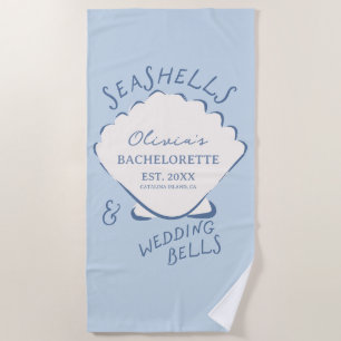 Seashells & Wedding Bells Bachelorette Beach Towel