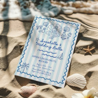 Seashells Wedding Bells Bachelorette Invitation
