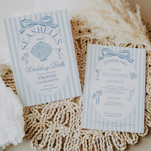 Seashells & Wedding Bells Bachelorette Itinerary Invitation