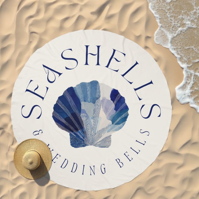Seashells Wedding Bells Bachelorette Party Beach Towel (Beach)