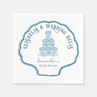 Seashells & Wedding Bells Bachelorette Party Napkins