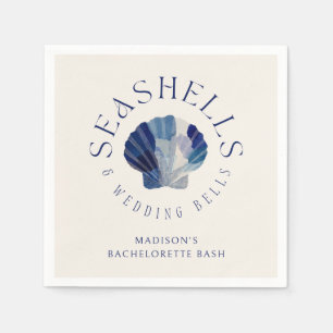 Seashells Wedding Bells Bachelorette Party Napkins