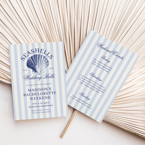 Seashells &amp; Wedding Bells Bachelorette Weekend Invitation
