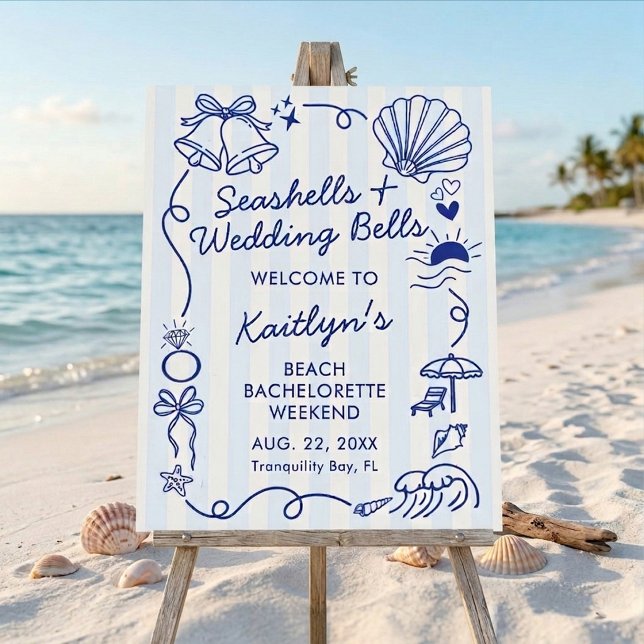Seashells & Wedding Bells Bachelorette Welcome Foam Board (Creator Uploaded)