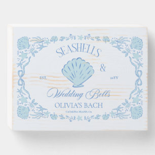 Seashells & Wedding Bells Bachelorette Wooden Box Sign