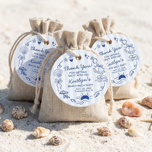 Seashells & Wedding Bells Beach Bachelorette Party Favor Tags
