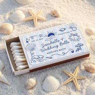 Seashells & Wedding Bells Beach Bachelorette Party Matchboxes