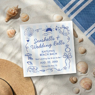 Seashells & Wedding Bells Beach Bachelorette Party Napkins