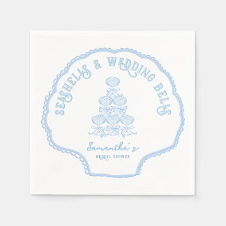 Seashells & Wedding Bells Beach Bachelorette Party Napkins