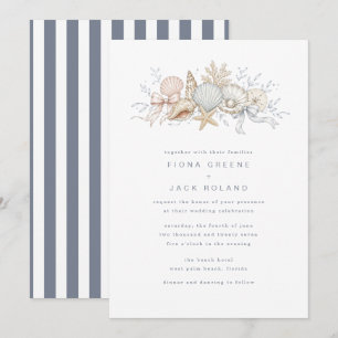 Seashells & Wedding Bells Beach Wedding Invitation
