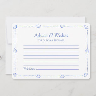 Seashells & Wedding Bells Bridal Shower Advice Note Card
