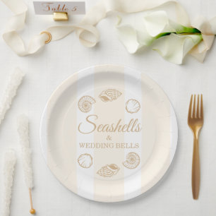 Seashells & Wedding Bells Bridal Shower Paper Plates