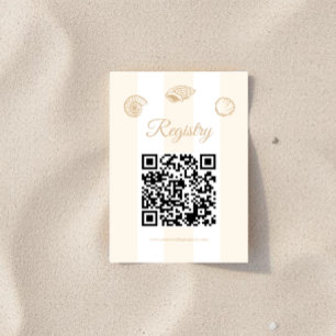 Seashells & Wedding Bells Bridal Shower Registry Enclosure Card