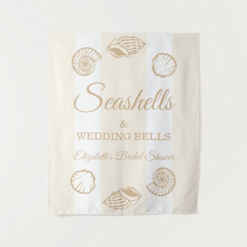 Seashells & Wedding Bells Bridal Shower Tapestry