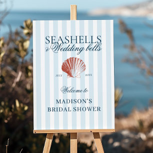 Seashells & Wedding bells Bridal Shower Welcome Foam Board