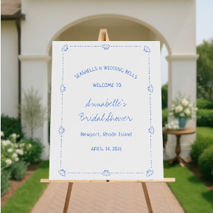 Seashells & Wedding Bells Bridal Shower Welcome Foam Board