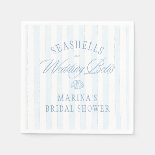 Seashells & Wedding Bells Coastal Bridal Shower Napkins