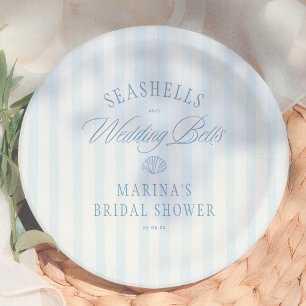 Seashells & Wedding Bells Coastal Bridal Shower Paper Plates