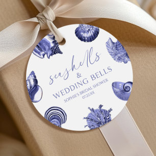 Seashells & Wedding Bells Elegant Bridal Shower Favor Tags