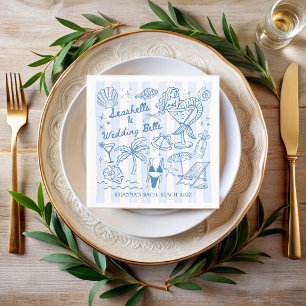 Seashells wedding bells mermaid bachelorette party napkins