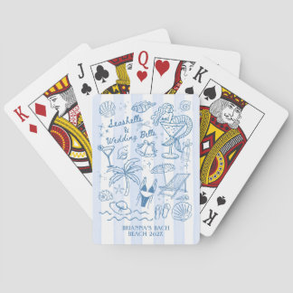 Seashells wedding bells mermaid bridesmaids gifts poker cards