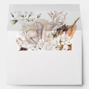 Seashells & White Floral Envelope