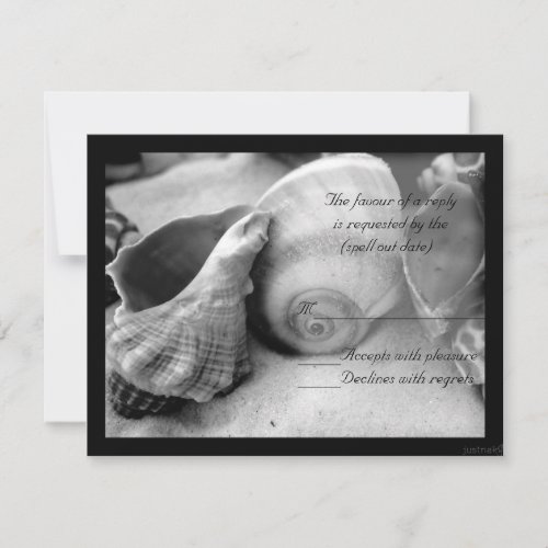 seashells white sand bw rsvp
