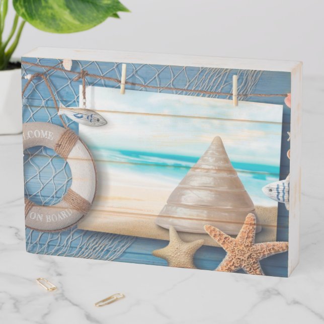 Seashells Wooden Box Sign (In Situ Horizontal)