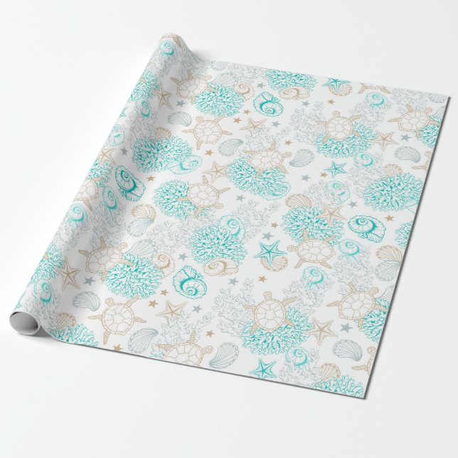 Seashells Wrapping Paper (Unrolled)